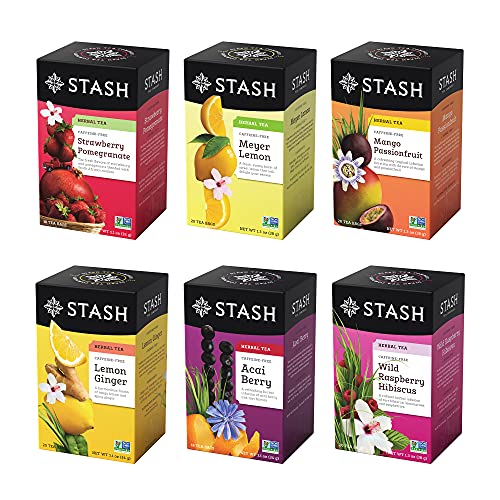 Stash Tea Fruity Herbal Assortment 18 Count Box (Pack of 6)