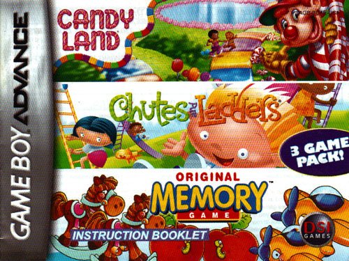Candy Land / Chutes & Ladders / Memory GBA Instruction Booklet (Game Boy Advance Manual Only - NO GAME) Pamphlet only! GAME IS NOT INCLUDED (Nintendo Game Boy Advance Manual)