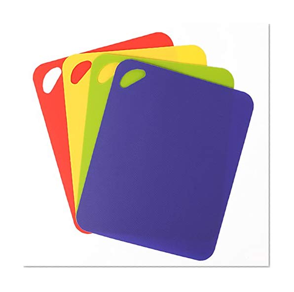 Dexas Heavy Duty Grippmat Flexible Cutting Board Set of Four, 11.5 by 14 inches, Blue, Green, Yellow, Red