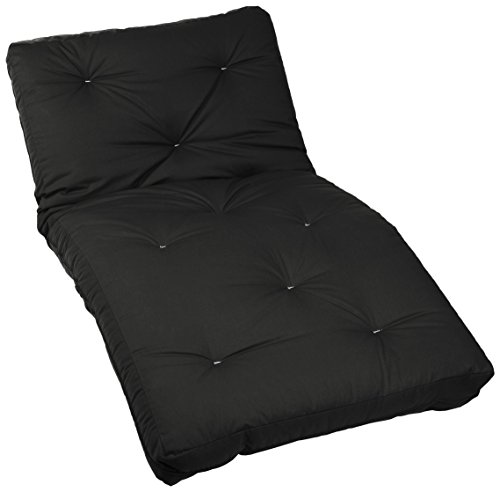 Mozaic Twin Size 6-inch Cotton Twill Futon Mattress, Black