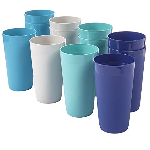 Newport 20-ounce Unbreakable Plastic Tumblers | set of 12 in 4 Coastal Colors