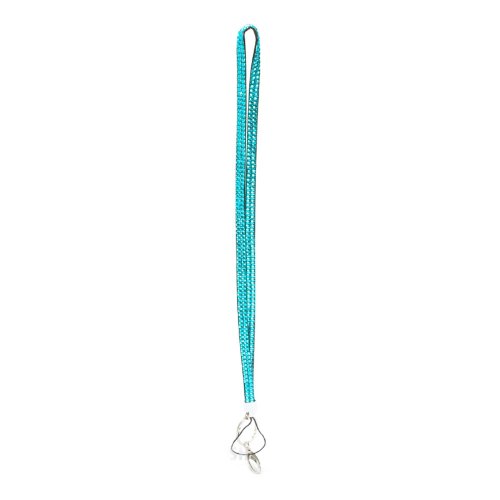 Teal Blue Crystal Rhinestone Lanyard Badge Holder