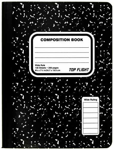 Book Cover Top Flight Composition Book, Wide Rule, 100 Sheet