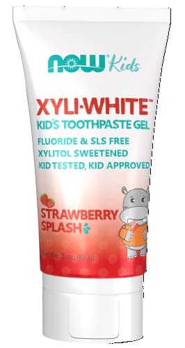 NOW Solutions, Xyliwhite™ Toothpaste Gel for Kids, Strawberry Splash Flavor, Kid Approved! 3-Ounce, packaging may vary