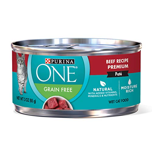 Purina ONE Grain Free Classic Beef Recipe Premium Pate Wet Cat Food - (24) 3 oz. Cans