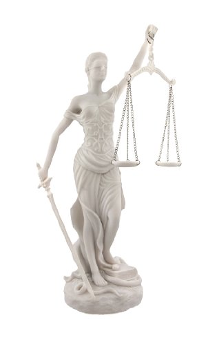 Pacific Giftware Things2Die4 Desktop Lady Justice Marble Finish Statue Justicia Law Scale