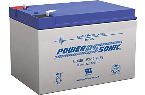 Powersonic PS-12120F2 - 12 Volt/12 Amp Hour Sealed Lead Acid Battery with F2 Terminals