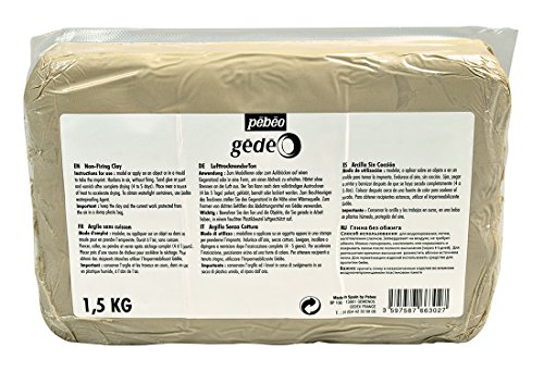 Pébéo 766302 Gédéo Modelage Argile sans Cuisson Beige / Naturel de 1,5 kg