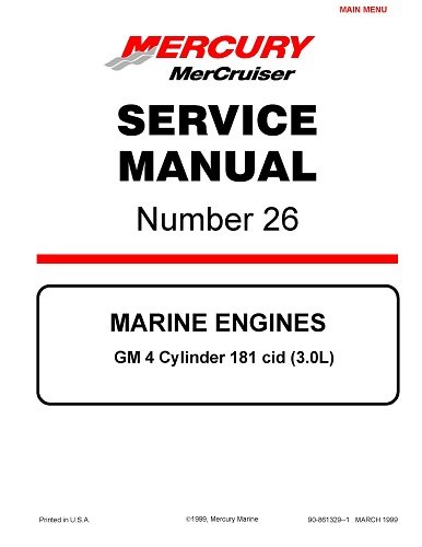 MerCruiser Service Manual Number 26 Marine Engines GM 4 Cylinder 181 cid (3.0L)