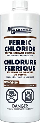 Book Cover MG Chemicals 415 Ferric Chloride Copper Etchant Solution, 945mL Liquid Bottle, 1 Quart (415-1L),Dark Brown