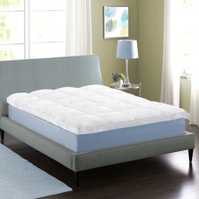 Superior Mattress Topper, Down Alternative 2 Inch Deep Sized Bed Pillow Top, Comfort Pad, Fluffy Mattress-Topper Protector, Plush Cooling Extra Soft Hotel Sleep All-Season, King, White