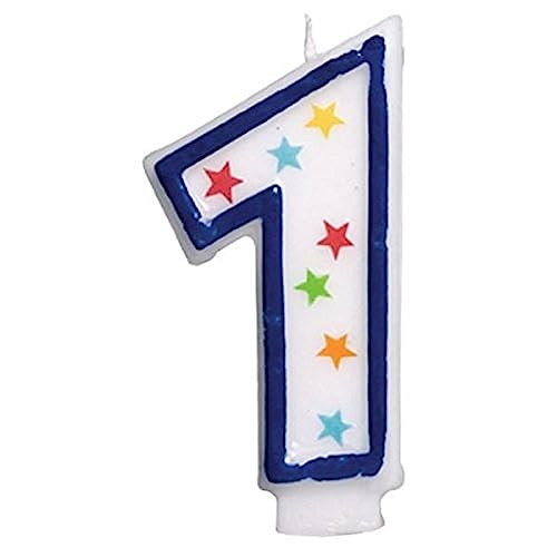 amscan #1 Flat Molded Candle |Birthday |Anniversary