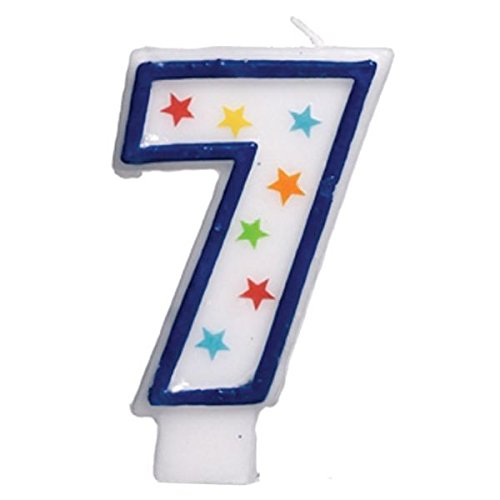 amscan #7 Flat Molded Candle |Birthday |Anniversary