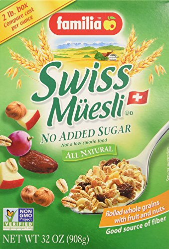 Familia Swiss Muesli Cereal, No Added Sugar, 29 Ounce Box, Pack of 3, Packaging May Vary