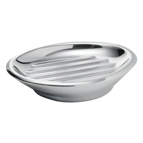 iDesign Forma Bar Soap Dish for Bathroom Vanities, Kitchen Sink - Polished Stainless Steel