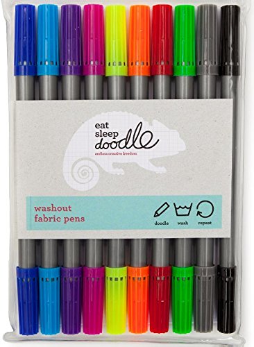 eatsleepdoodle Wash-out Fabric Double-Ended Markers (Pack of 10)