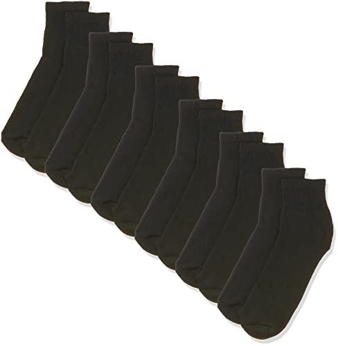 Hanes Men's 6 Pack Ankle Socks, (Size 6-12/Black)