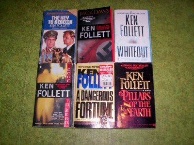 Ken Follett - (Set of 6) (Pillars of the Earth - The Key to Rebecca - Jack Daws - White Out - Code Zero - A Dangerous Fortune)