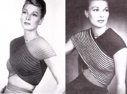 Bathing Suit Bandeaux Blouse Top Vintage Knit Knitting Pattern