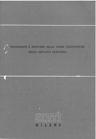 Protezioni e disturbi sulle linee telefoniche degli impianti elettrici.