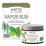Maty's Vapor Rub for Adults and Kids Ages 2+, Natural Chest Rub, Petroleum Free, Made with Coconut Oil, Peppermint, Tea Tree & Eucalyptus, 1.5 oz