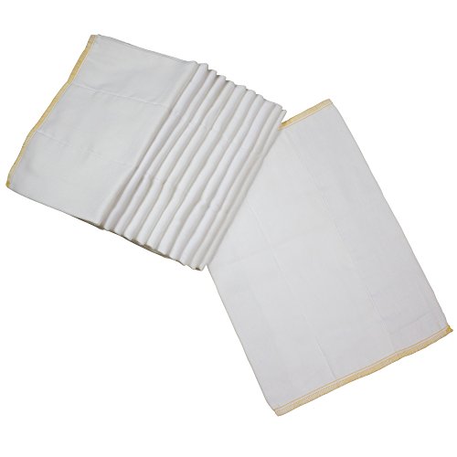 OsoCozy - Indian Cotton Prefolds (Dozen) - Soft and Absorbent Baby Diapers Made of 100% Indian Cotton - 10"x14", Fits 6-10 Lbs. - Diaper Service Quality (DSQ), (Newborn, 4x6x4)