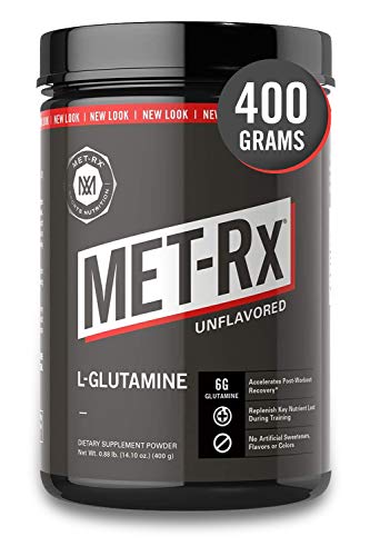 MET-Rx L-Glutamine Powder, 400 g, Post-Workout Amino Acid Nutritional Supplement, Add to Workout Recovery Protein Shakes & Nutritional Shakes