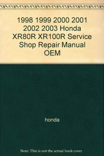 1998 1999 2000 2001 2002 2003 Honda XR80R XR100R Service Shop Repair Manual OEM
