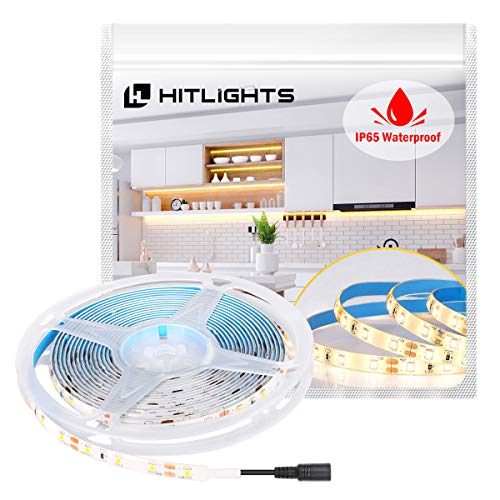 Weatherproof Warm White LED Light Strip, 3528 - 16.4 Feet, 300 LEDs, 3000K, 72 Lumens per Foot. 12V DC