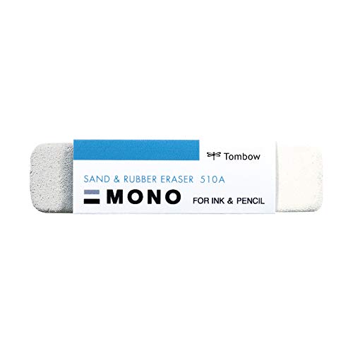 Book Cover Tombow 57302 MONO Sand and Rubber Eraser, 1-Pack. Easily Erase Pencil and Ink Markings Without Damaging Paper