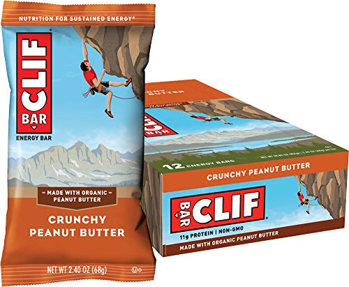 Book Cover CLIF BARS - Energy Bars - Crunchy Peanut Butter - Made with Organic Oats - Plant Based Food - Vegetarian - Kosher (2.4 Ounce Protein Bars, 12 Count) Packaging May Vary