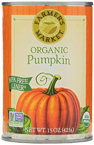 Book Cover Farmer's Market Foods Canned Organic Pumpkin Puree, 15 Ounce (Pack of 12)