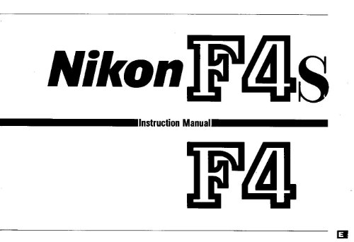 Nikon F4s/F4 Original Instruction Manual