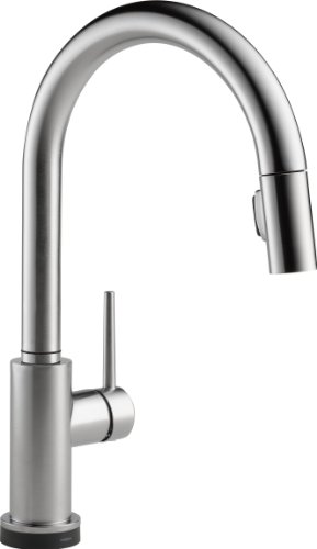 Delta Faucet Trinsic Touch Kitchen Faucet Brushed Nickel, Kitchen Faucets with Pull Down Sprayer, Kitchen Sink Faucet, Touch Faucet for Kitchen Sink, Touch2O Technology, Arctic Stainless 9159T-AR-DST
