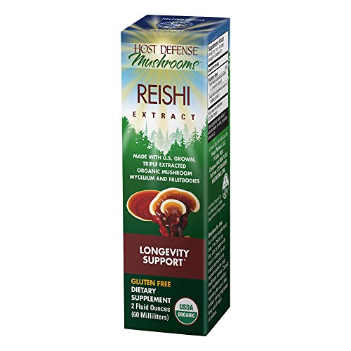 Book Cover Host Defense - Reishi Mushroom Extract, Naturally Supports a Healthy Heart and Cardiovascular System, Energy, Stamina, and Stress Response, Non-GMO, Vegan, Organic, 60 Servings (2 Ounces)