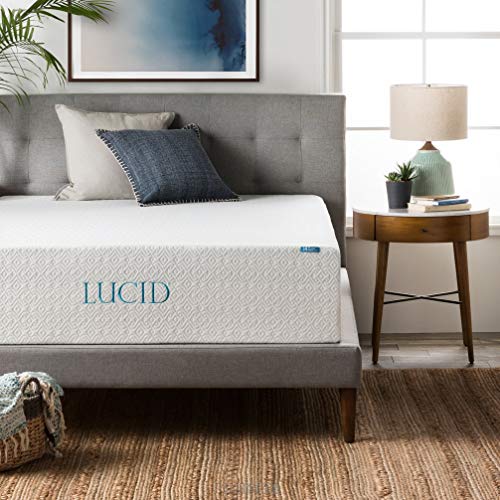 Book Cover LUCID 14 Inch Memory Foam Bed Mattress Conventional, King, Medium