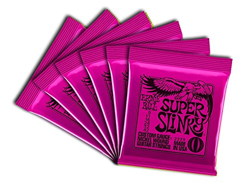 Book Cover Ernie Ball 2223 Nickel Super Slinky Pink Electric Guitar Strings 6 Pack