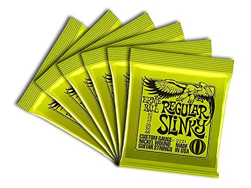Book Cover Ernie Ball Regular Slinky Custom Gauge Nickel Wound Guitar String - Set.010 - .046 (6 Pack)