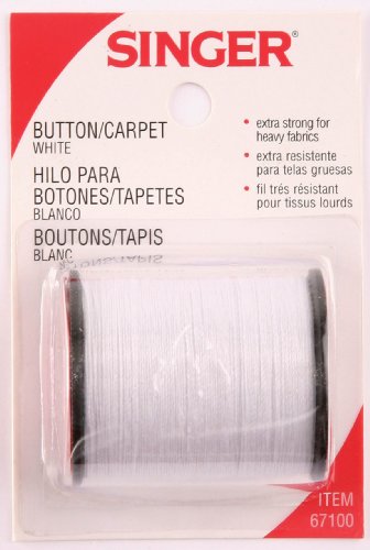 Button and Carpet Thread [Set of 3] Color: White