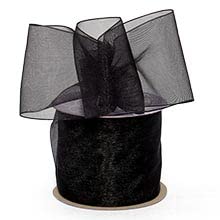 Black Shimmer Sheer Organza Ribbon 1 1/2 X 25 Yards
