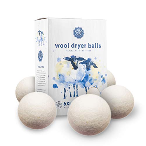 Book Cover Woolzies Wool Dryer Balls Organic: Our Big Wool Spheres are the Best fabric softener | 6-Pack XL Dryer Balls for Laundry is Made with New Zealand Wool | Use Laundry Balls for Dryer with Essential Oils