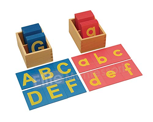 Book Cover Montessori Lower and Capital Case Sandpaper Letters w/ Boxes