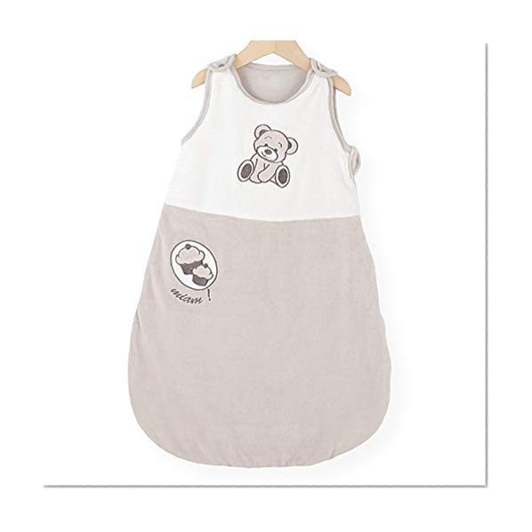 Kinousses Miam le Gâteau Gigoteuse en Velours Bicolore Gris Perle et Blanc 65 cm