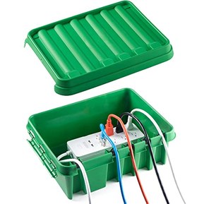 SOCKiTBOX â€“ The Original Weatherproof Connection Box â€“ Indoor & Outdoor Electrical Power Cord Enclosure for Timers, Extension Cables, Reels, Transformers, Power Strips, Lights & Tools â€“ Large â€“ Green