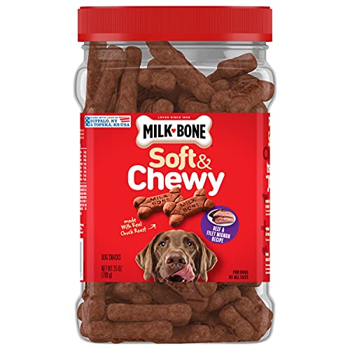 Book Cover Milk-Bone Chewy Filet Mignon Flavor Treats For Dogs 25-Oz Box