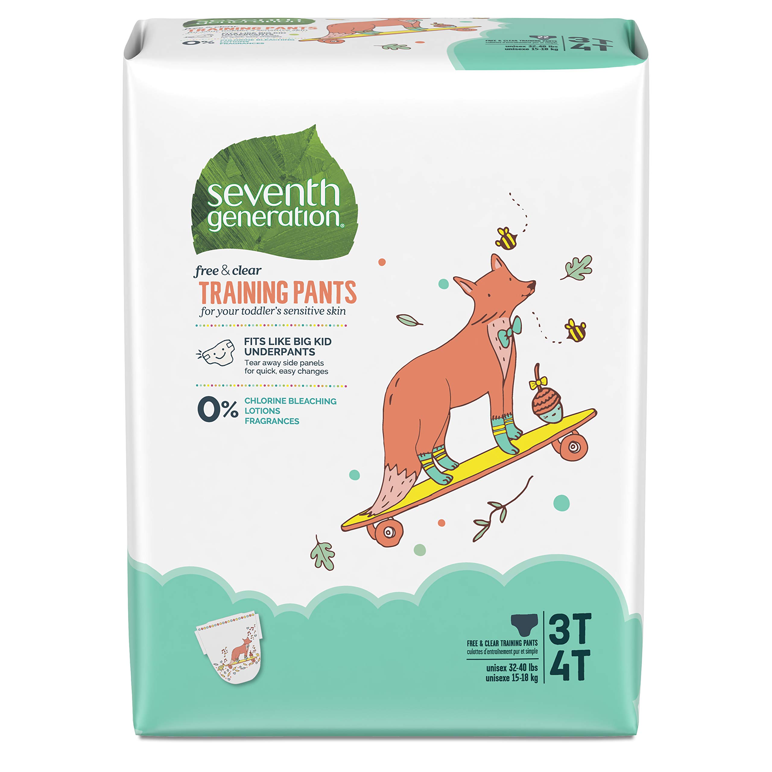 Seventh Generation Baby & Toddler Training Pants, Large Size 3T-4T, 88 count Large (88 Count)