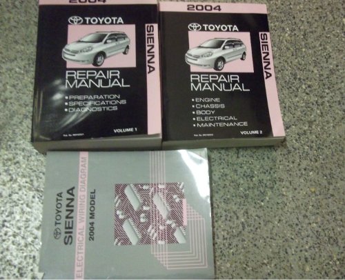 2004 Toyota SIENNA VAN Service Shop Repair Manual Set OEM 04 W EWD FACTORY (2 volume set, and the electrical wiring diagrams manual.)