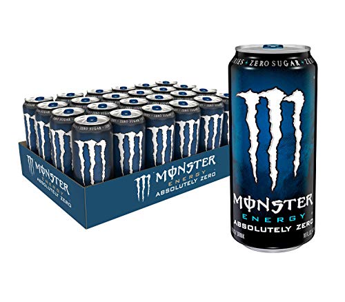Monster Energy Absolutely Zero, Low Calorie Energy Drink, 16 Ounce (Pack of 24)