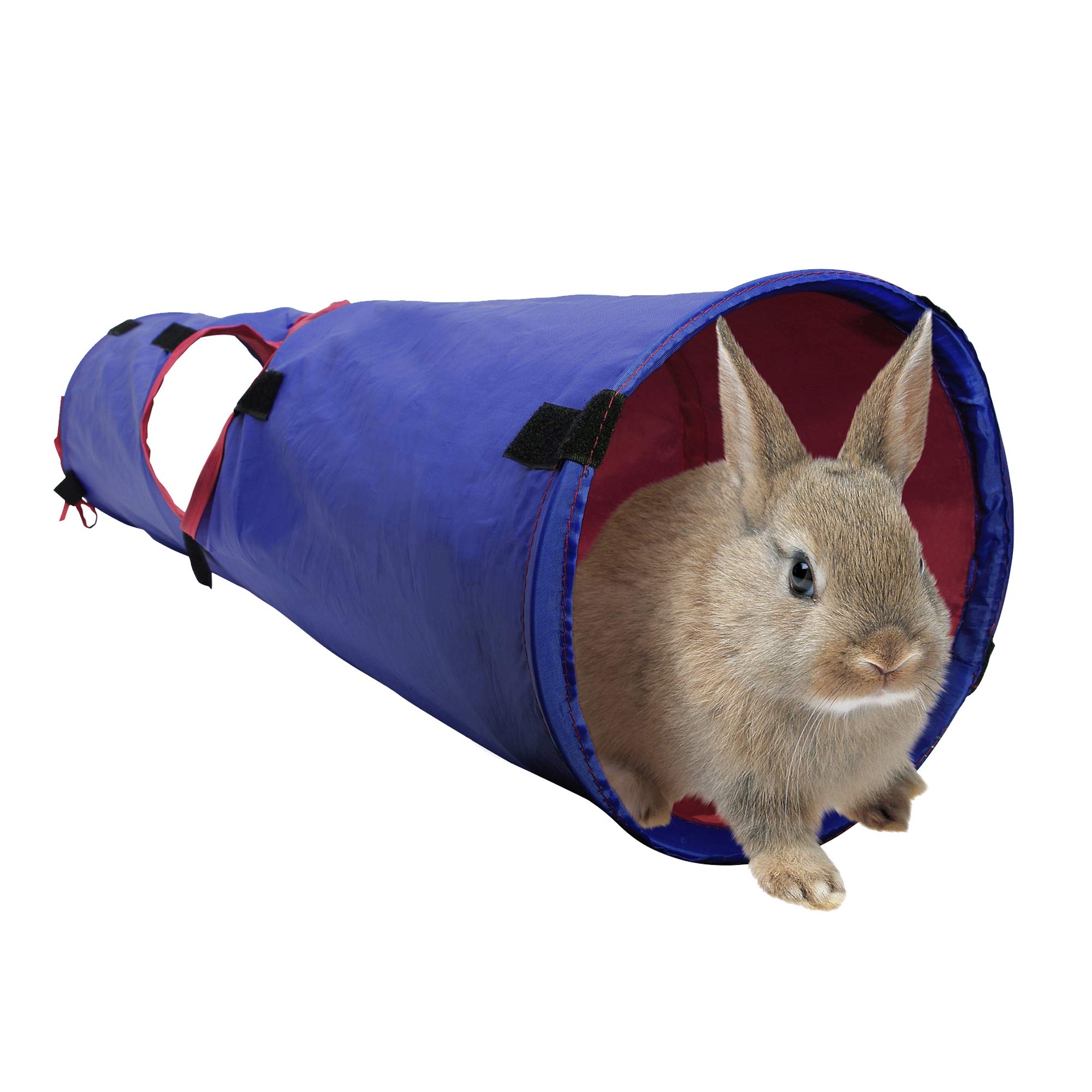 Book Cover Living World Pet Tunnel, Small Animal Tunnel for Rabbits and Guinea Pigs, Blue/Red, 61397 Large Standard Packaging