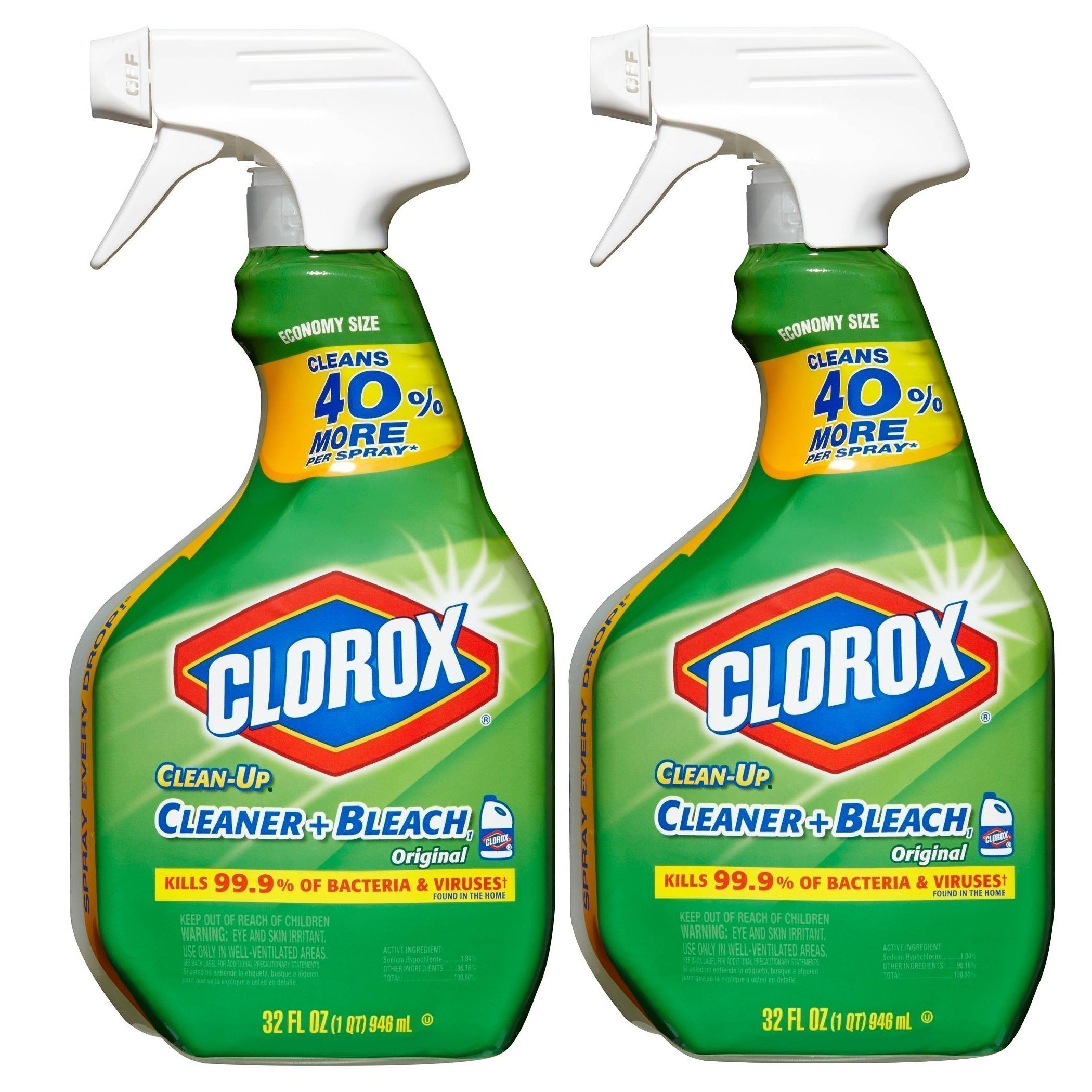 Book Cover Clorox Clean-Up with Bleach, 32 Fl Oz Trigger Spray Bottle (Pack of 2)